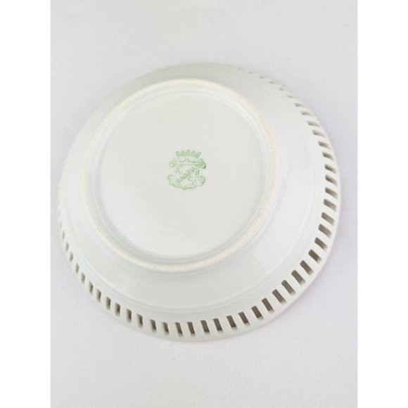 Antique 1890s Porcelain Openwork Vanity Dish Lattice Reticulated Porcelain Bowl - Picture 9 of 10